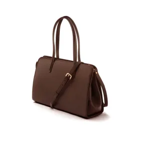 Ladies' Leather 15" Laptop Handbag - Brown