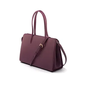 Ladies' Leather 15" Laptop Handbag - Purple