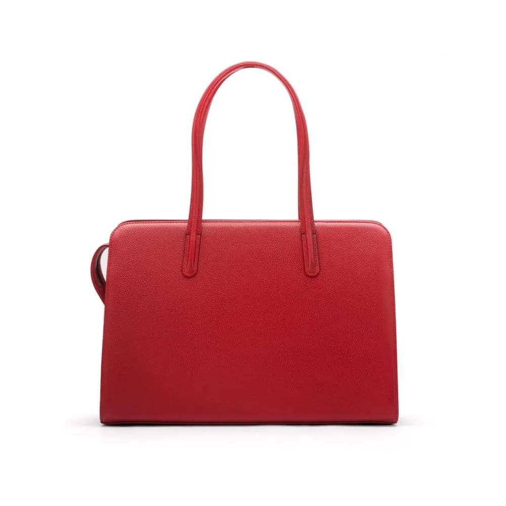 Ladies' Leather 15" Laptop Handbag - Red