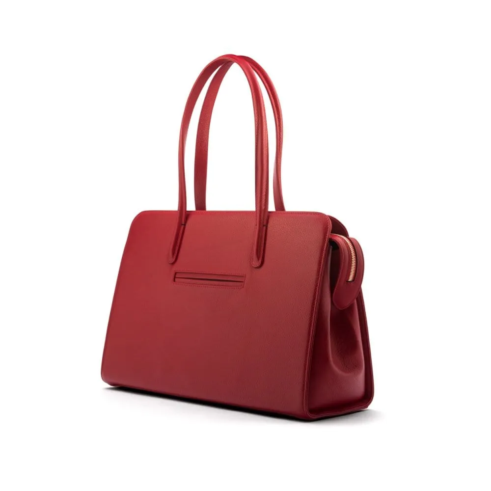 Ladies' Leather 15" Laptop Handbag - Red