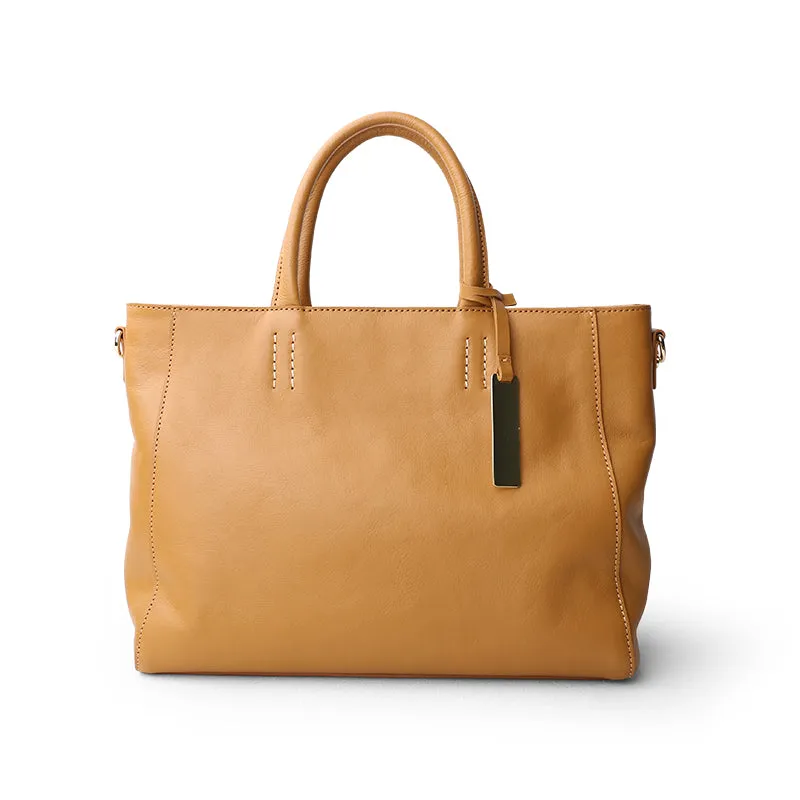 Large Full Grain Leather Tote Handbag