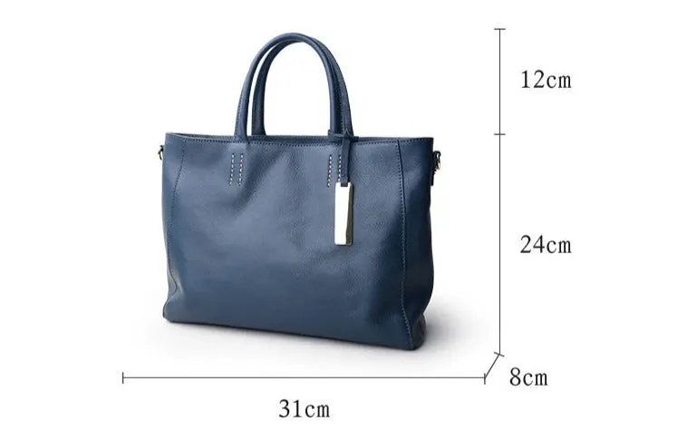 Large Full Grain Leather Tote Handbag