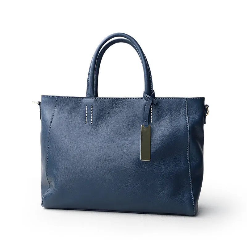 Large Full Grain Leather Tote Handbag