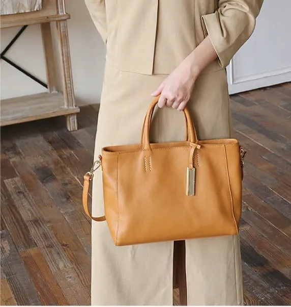 Large Full Grain Leather Tote Handbag