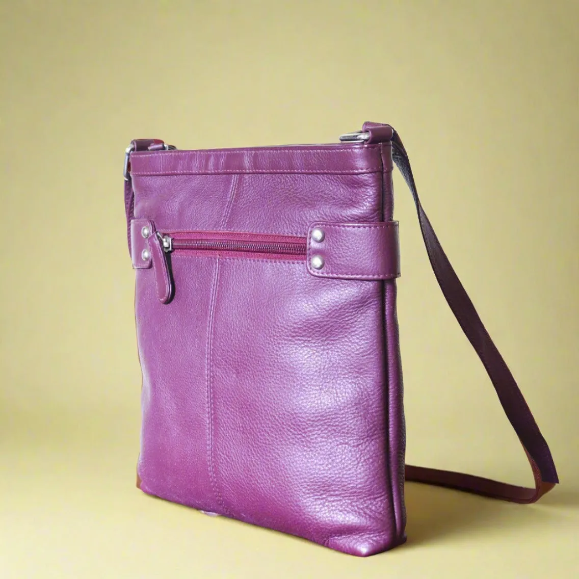 Leather Sling Bag - Wine Luxe Sling