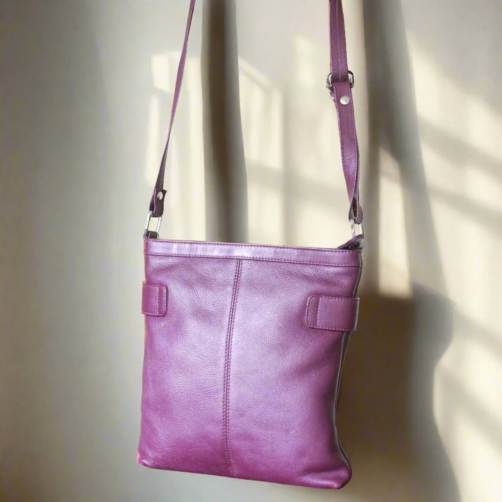 Leather Sling Bag - Wine Luxe Sling