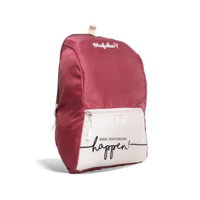 Nano Backpack 15 Ltr Make Your Dream Happen Wine   Beige