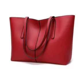 PU Spacious Tote Handbag