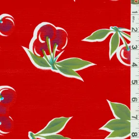 Red Cherry Oilcloth Roll Fabric