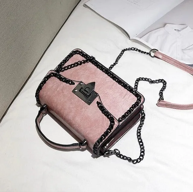 Retro Fashion Female Square Leather Bag