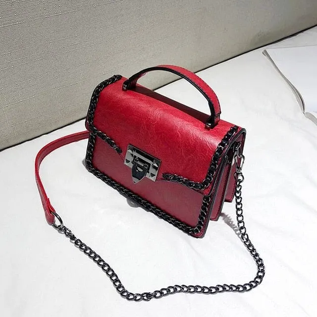 Retro Fashion Female Square Leather Bag