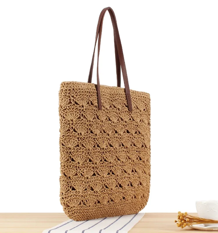 Store Manager Recommend Versatile Holiday Travel Photo Woven Bag Mori Style in Japan and Korea Artsy Wind Crochet Shoulder Bag Straw Bag