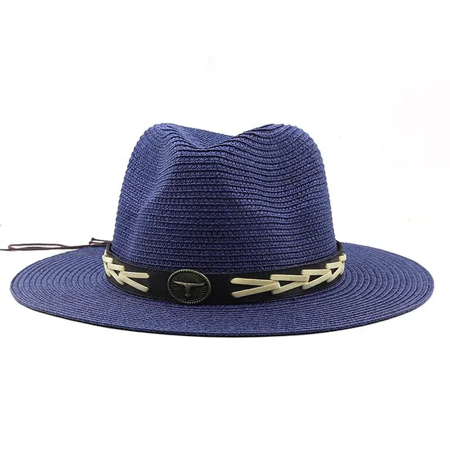 Straw Wide Brim Hat with Braided Hat Band