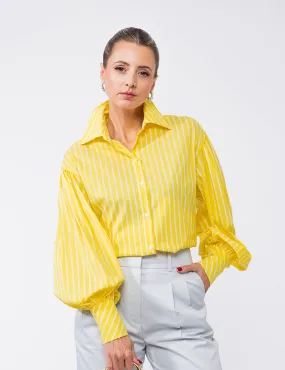 UC Puff Maxi Stripped Shirt Yellow