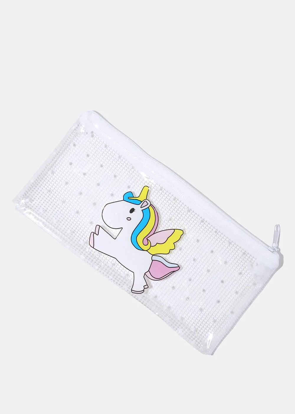 Unicorn Print Mesh Pouch