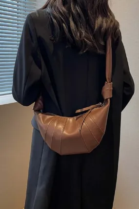 Vegan Leather Croissant Crossbody Bag Handbag