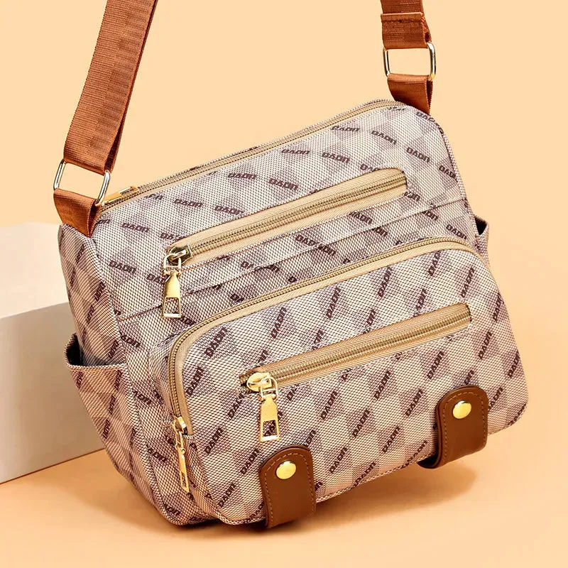 Vintage Design Checkered Eco-Leather Crossbody Bag