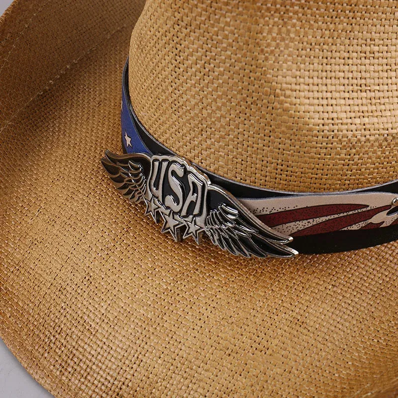 Vintage  Western Cowboy Hat Panama Straw Sun Hat