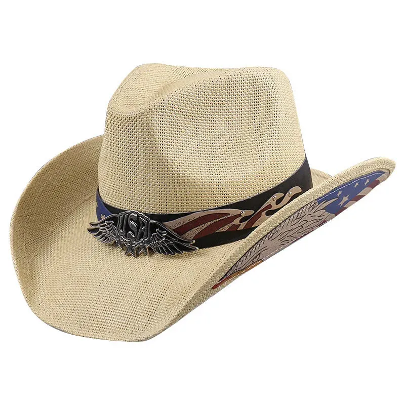 Vintage  Western Cowboy Hat Panama Straw Sun Hat