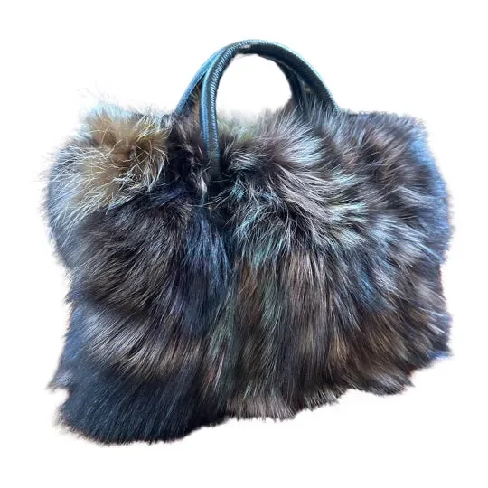 Volare Ladies Multi-Color Fox Fur Handbag