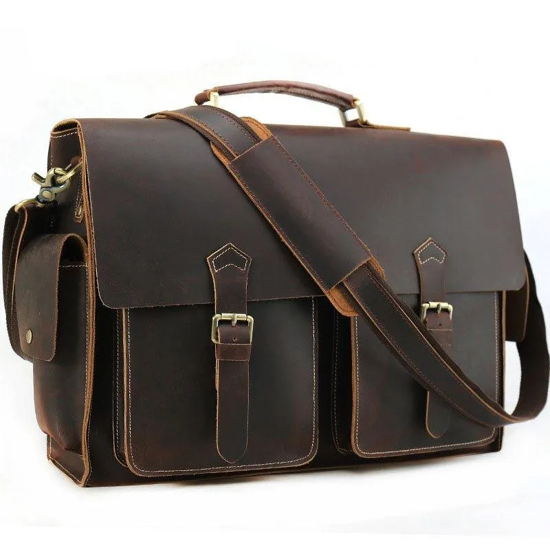 Woosir 17 Inch Laptop Leather Briefcase