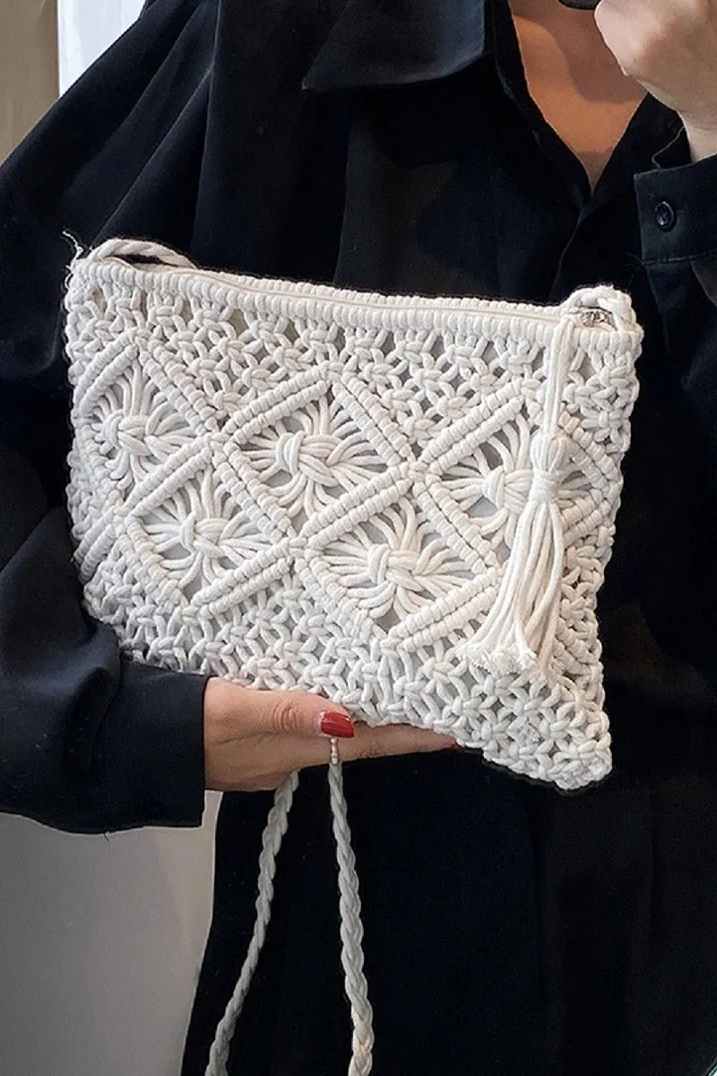 Woven Macrame Shoulder Purse Bag