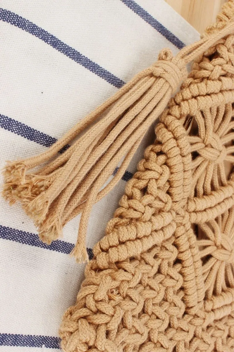 Woven Macrame Shoulder Purse Bag