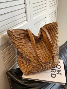 Woven Straw Tote Bag