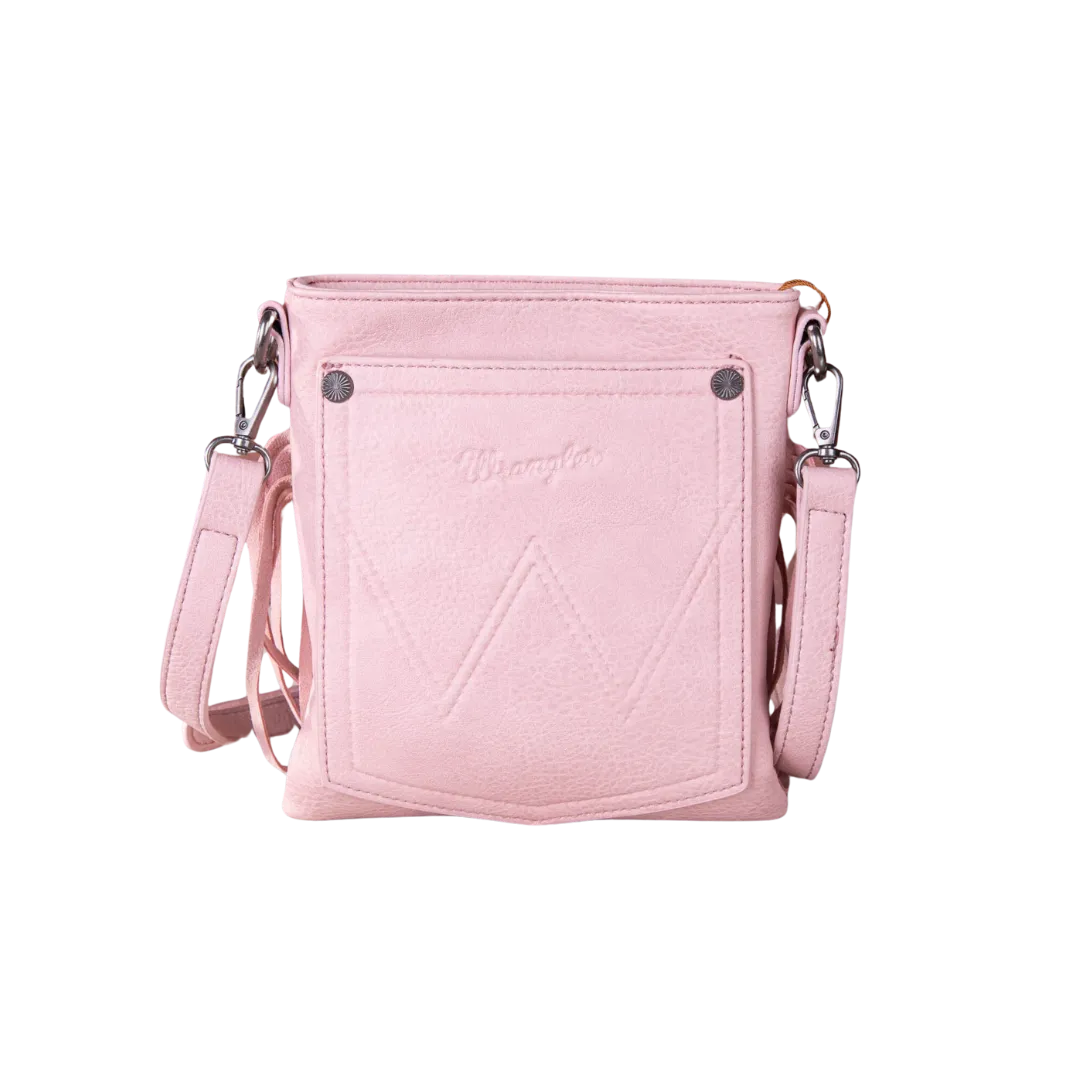 Wrangler Women's Embossed Fringe Peach Crossbody